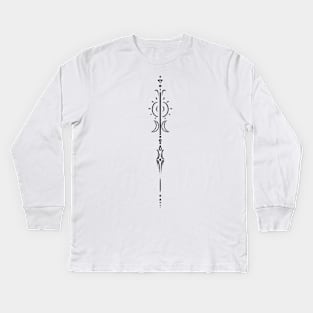 Sun And Moon- Line Art Kids Long Sleeve T-Shirt